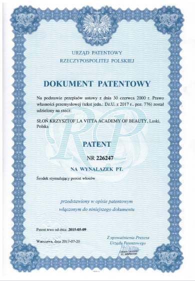 Certifikát akosti výrobkov dr. Slonia
