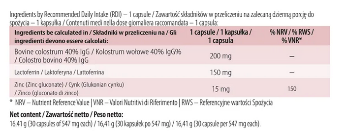 Zloženie Collacein Immune 